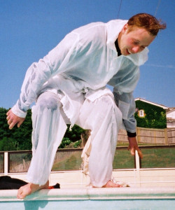 white snowsuit anorak sun protection