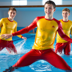 pool aquarobics swimming in sprtswear