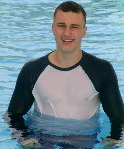T-shirt in swimming pool