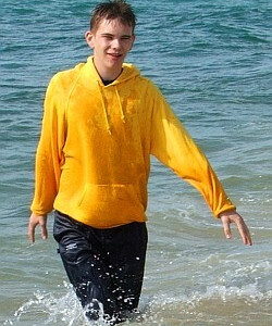 Swimming in hoodie