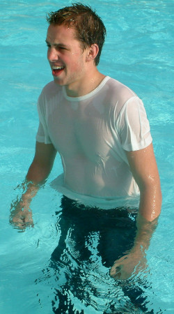 cotton pool shirt white swim in jeans