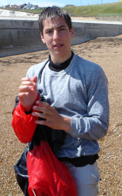 Swimming in a sweatshirt