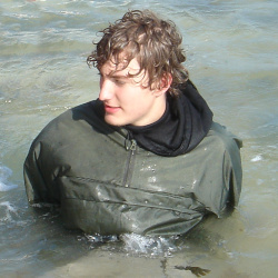 camo cagoule sea swimming and nature watching