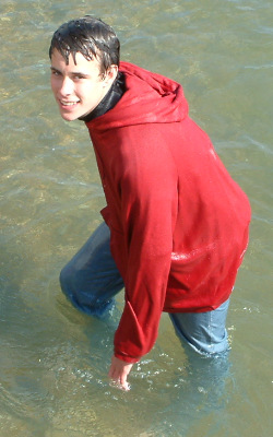 Wet Jeans and Hoodie