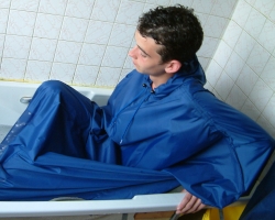 wet hiking cape blue