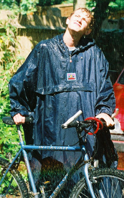 poncho blue cycling cape rain wet