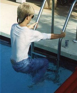 cotton pool shirt white swim in jeans