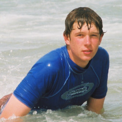 Swimming in a surf shirt
