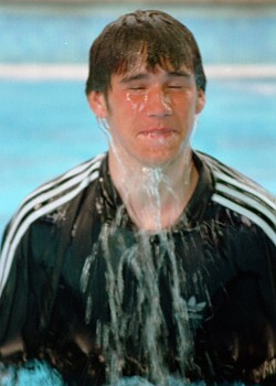 adidas tracksuit in pool